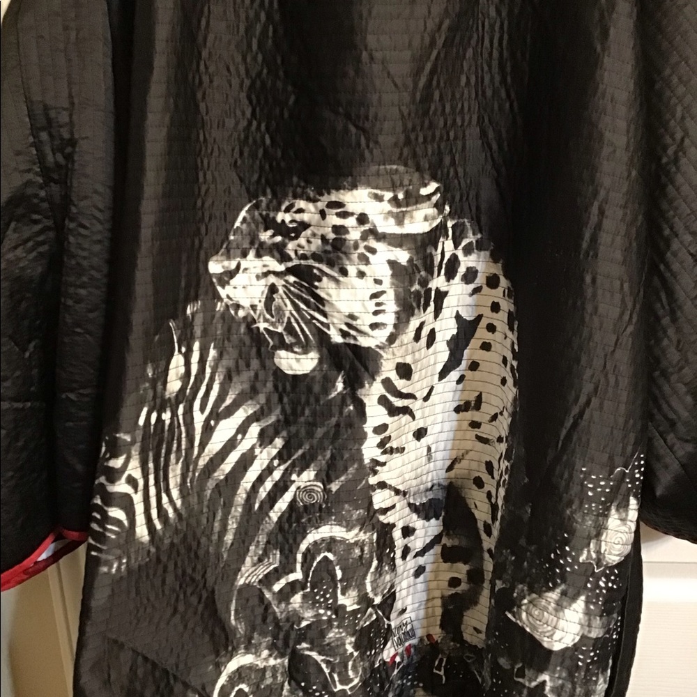 Reversible Plus Size Zebra Print Satin Jacket - image 3